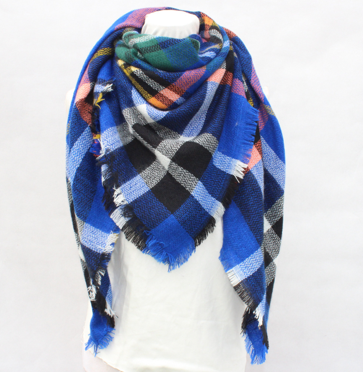 Шаль M&JJ Шотландка Електрик 140х140 см (8166), фото 1