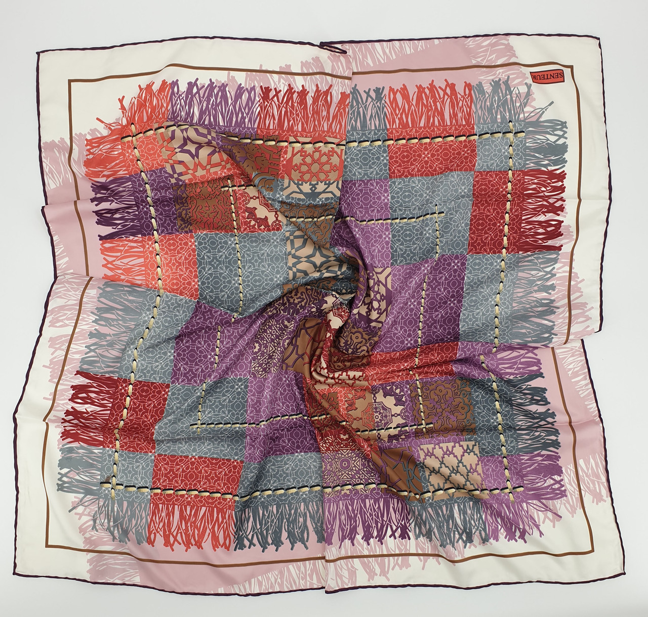 Хустка M&JJ ІЗМІР Шовк Різнокольоровий 95х95 см (2120), фото 1