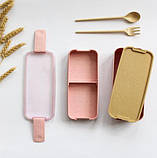 Ланч бокс подвійний Yjj-1215 5619 750мл, рожевий, фото 5