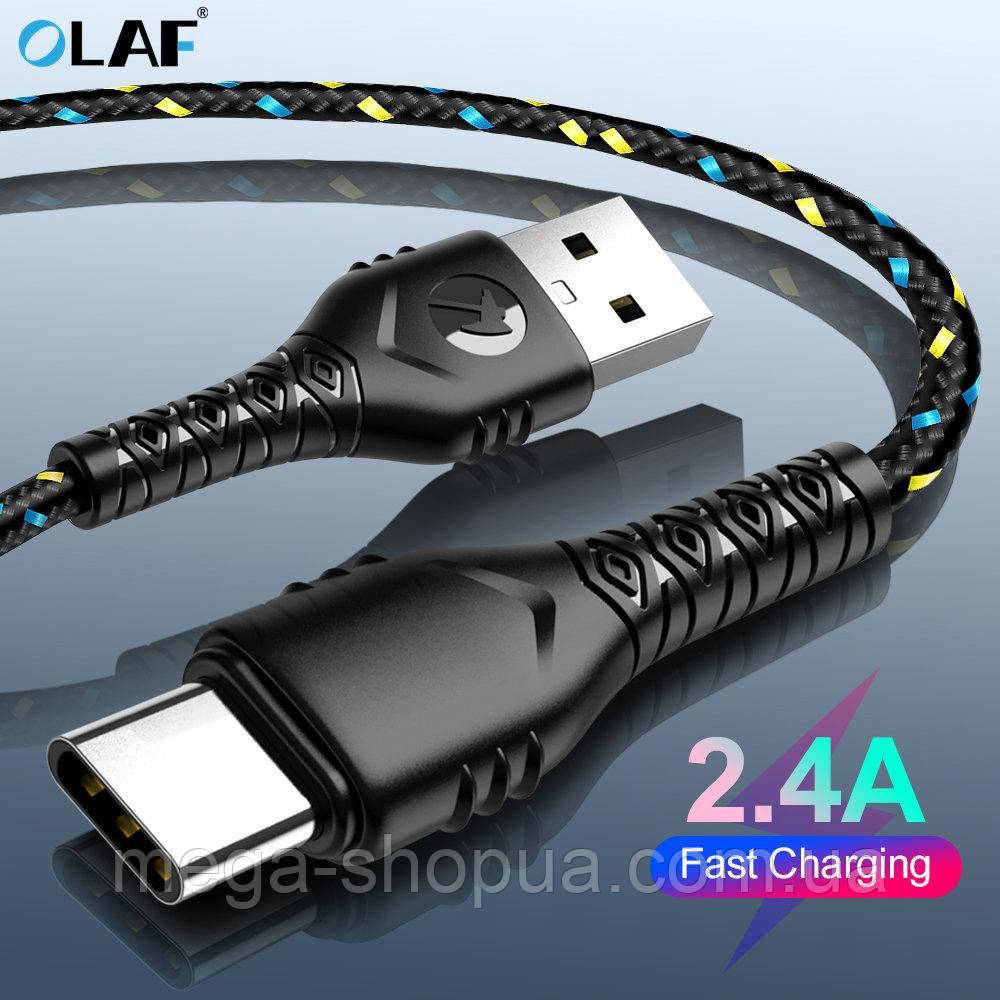 Кабель для зарядки смартфона планшета Olaf USB - Type-C 1м. Зарядний провід шнур ЮСБ на Тайп З X47V