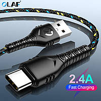 Кабель для зарядки телефона смартфона планшета Olaf USB - Type-C 1м. Зарядный провод шнур ЮСБ на Тайп С X47V