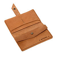 Женский кожаный кошелек портмоне из натуральной кожи ручной работы коричневый Promin рыжий