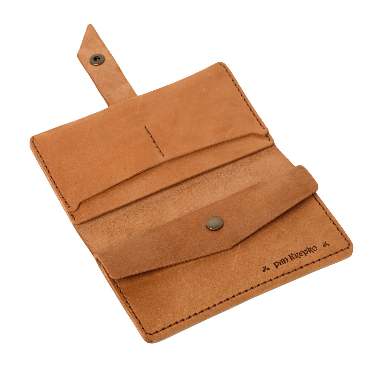 Жіночий шкіряний гаманець портмоне з натуральної шкіри ручної роботи коричневий Promin рудий