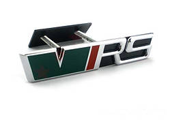 Емблема шильдик Skoda VRS (зелена) на решітку радіатора
