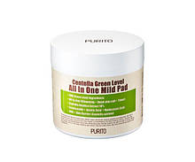 Зволожувальні педи з центелою для очищення шкіри PURITO Centella Green Level All In One Mild Pad, 70 шт.