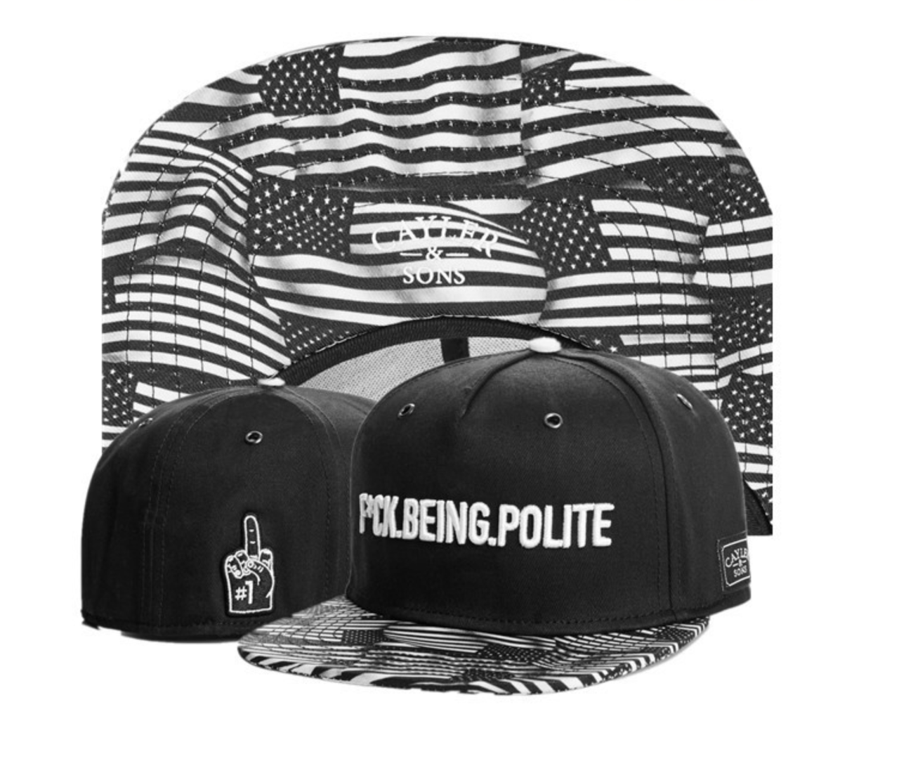 Кепка з прямим козирком M&JJ VOYAGE CAYLER Чорний-білий 16241, фото 1