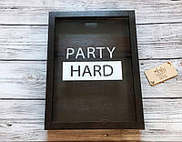 Копилка для пивных крышек "PARTY HARD" 36x27х5 см Палисандр