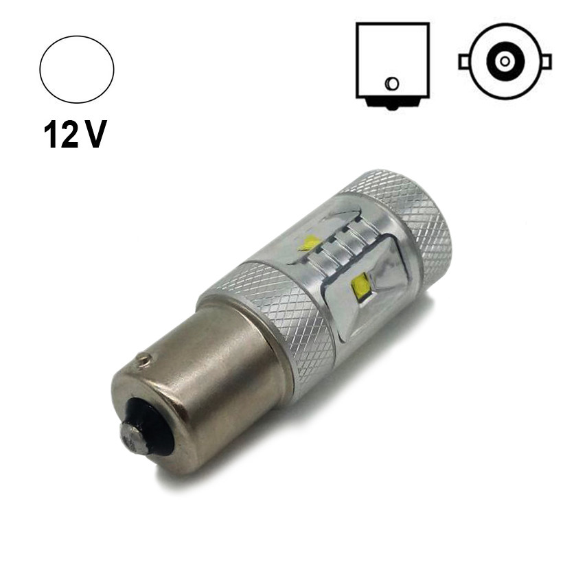 Автолампа Terra P21W/1156, цоколь BA15s, 3030x6smd, лінза, білий, 30 W, 12V, фото 1