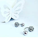 Срібні сережки вкрутки жіночі "Кетлін" Красиві сережки вкрутки срібло 925 проби, фото 2