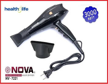 Професійний фен для волосся Nova NV-7200 3000 Вт + концентратор насадка