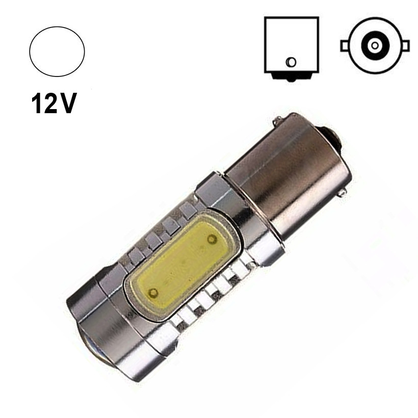 Автолампа Terra P21W/1156, цоколь BA15s, COBx5, лінза, білий, 7,5W, 12V, фото 1