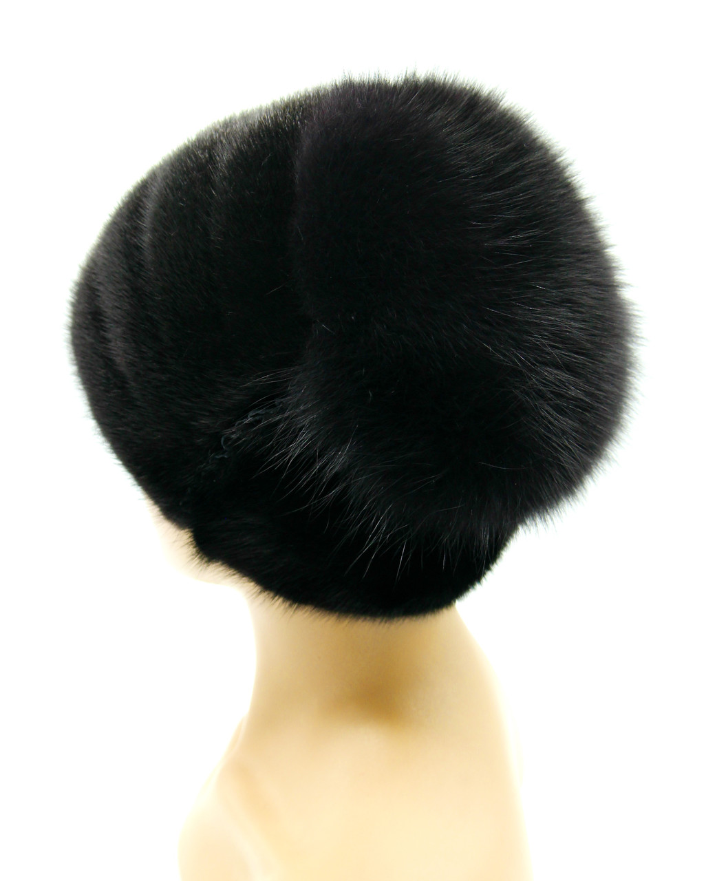 Женская норковая шапка "Ананас" с песцом, черная. - фото 6 - id-p185144231