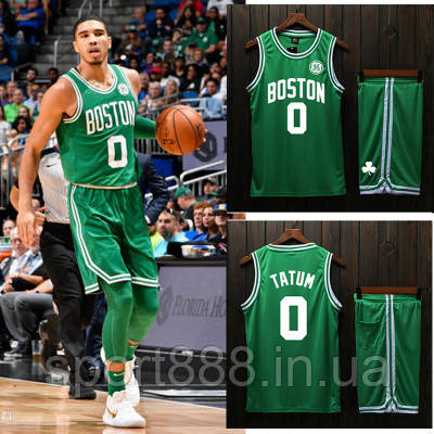 Баскетбольна зелена форма Tatum No0 (майка + шорти) Boston Celtics, фото 1