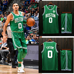 Баскетбольна зелена форма Tatum No0 (майка + шорти) Boston Celtics