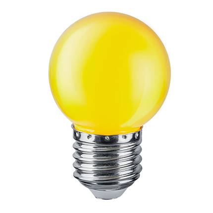 Світлодіодна лампа Feron LB-37 G45 E27 1W жовта 230V Код.59715, фото 2