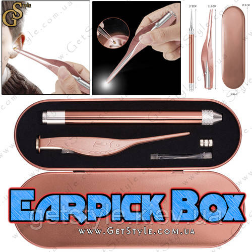 Набір для чищення вушної — "Earpick Box" — металевий бокс