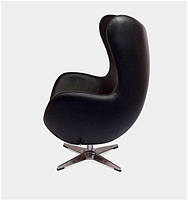 Дизайнерське крісло Egg chair (Егг) чорна штучна шкіра дизайн Arne Jacobsen, фото 4