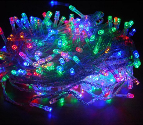 Світлодіодна гірлянда на 200 Led прозорий провід електрична з контролером мультиколір, фото 1