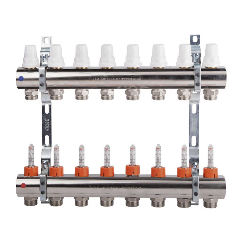 Колектор Icma 1" 8 виходів, з витратоміром NoK013