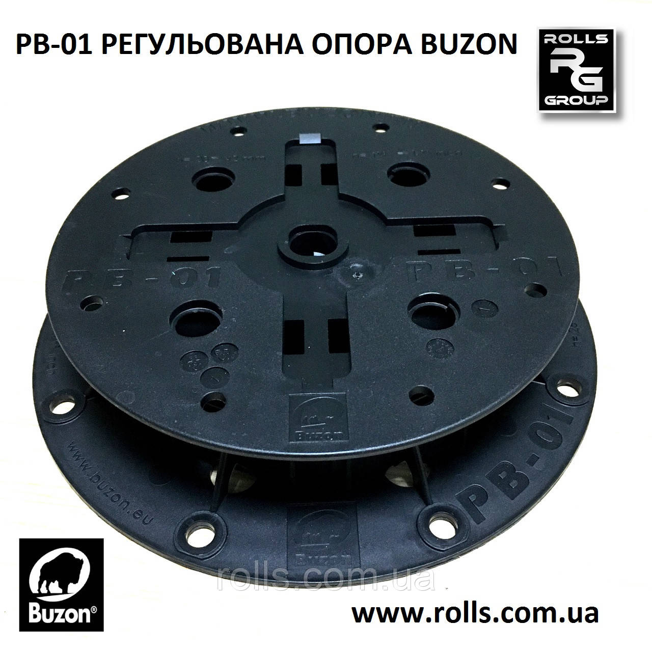 PB-01 Buzon Регульована опора h28-42мм, без коректора ухилу, під керамограніт, терасну дошку, фото 1