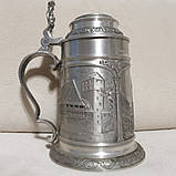 Олов'яний пивний кухоль з кришкою Німеччина, фото 4
