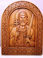 Икона резная деревянная "Св. Князь Игорь" (30х23см)