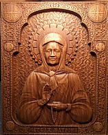Икона резная деревянная "Св. Муч. Матрона" (30х23см)
