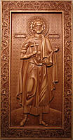 Икона резная деревянная "Св. Муч. Анатолий" (35х18см)