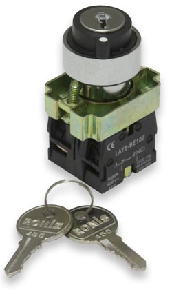 Переключатель c ключом NP2-BG25 1NO+1NC 2 положения с фиксацией