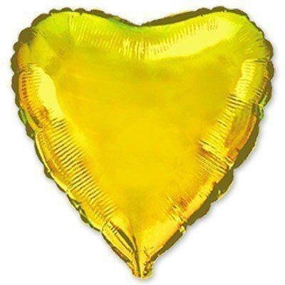 Flexmetal 4"/10 см Серце металік золоте Фольгована куля