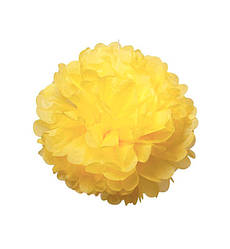 Помпон з паперу тишею, колір лимонний, d-15 см
