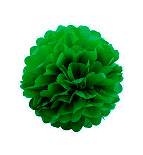Паперові помпони, колір темно-зелений, d-25 см.