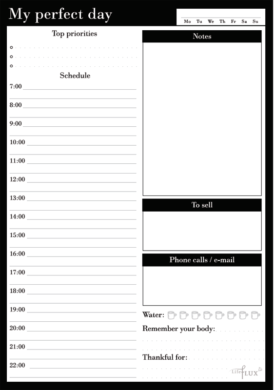 Планировщик ежедневник My perfect day Классик LifeFLUX А5 62 листа Чёрно-белый - фото 1 - id-p1100691920