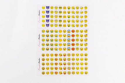 Наклейки Смайлики Emoji MARJI Takara Tomy самоклейні 12 аркушів