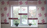 Комплект панельних фіранок Firanka Flowers 5шт карниз 300см рожевий (23_8п), фото 2