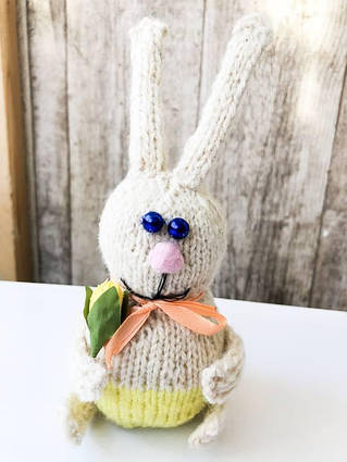Іграшка Зайчик Великодній LifeFLUX м'яка ручної роботи 170 мм