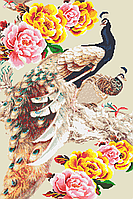 Схема для бісеру А-2 квіти птиці Павичі та півонії