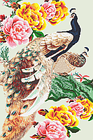 Схема для бісеру А-2 квіти птиці Павичі та півонії (зелена гілка)