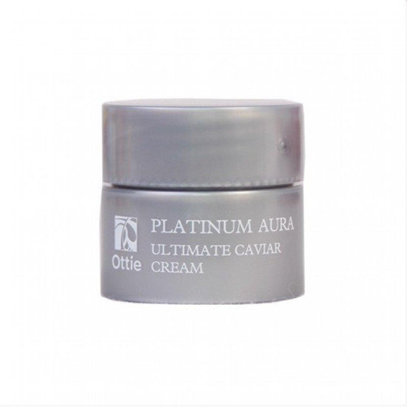 Капсульний преміум-крем з ікрою і платиною Ottie Miniature Platinum Aura Ultimate Caviar Cream мініатюра