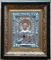 Ікона зі срібла і позолоти Святий Миколай Чудотворець No21