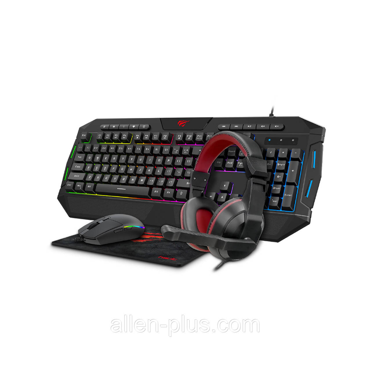 Ігровий комплект Клавіатура + Мишка + килимок + Навушники HAVIT KB501CM, USB, фото 1