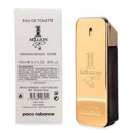 Тестер Paco Rabanne 1 Million 100 ml розпродажу, фото 2