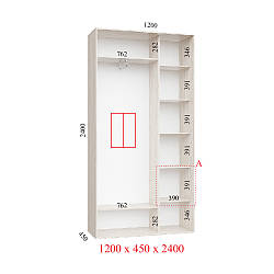 ШАФА-КУПЕ 120Х45Х240 СТАНДАРТ — 2 ФАПАДІ