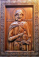 Икона резная деревянная "Св. Князь Олег" (30х20см)