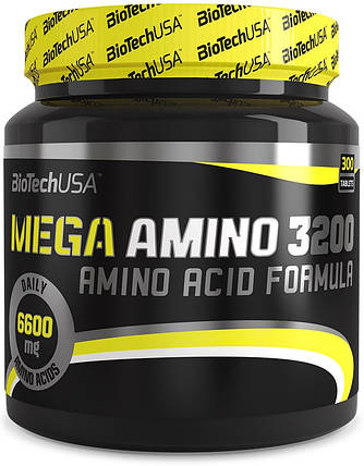 Амінокислотний комплекс у таблетках Biotech USA Mega Amino 3200 300 таб. (75 порц.), фото 1