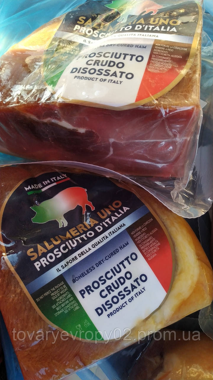 Прошутто Крудо Prosciutto Crudo Salumeo сыровяленая ветчина кусочки по 0,900 - 1,300 кг. - фото 2 - id-p302856641