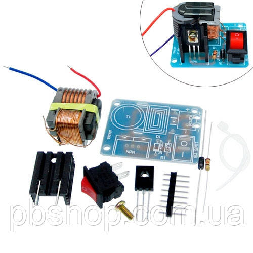 Генератор високої напруги 3.7В на 15кВ ЗБЕРИ САМ DIY трансформатор, фото 1