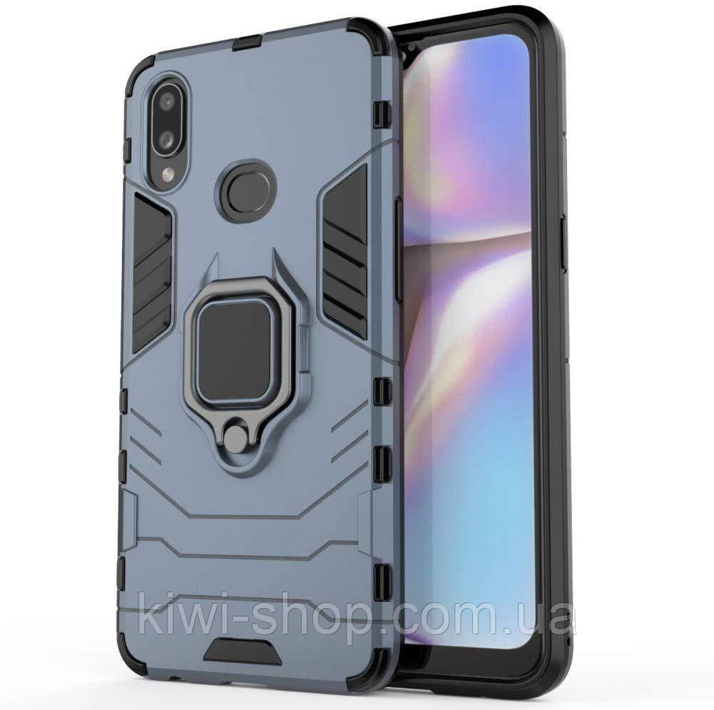 Ударостійкий чохол Transformer Ring під магнітний тримач для Samsung Galaxy A10s A107F Сірий/Metal slate, фото 1