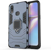 Ударостійкий чохол Transformer Ring під магнітний тримач для Samsung Galaxy A10s A107F Сірий/Metal slate