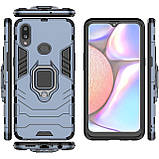 Ударостійкий чохол Transformer Ring під магнітний тримач для Samsung Galaxy A10s A107F Сірий/Metal slate, фото 5